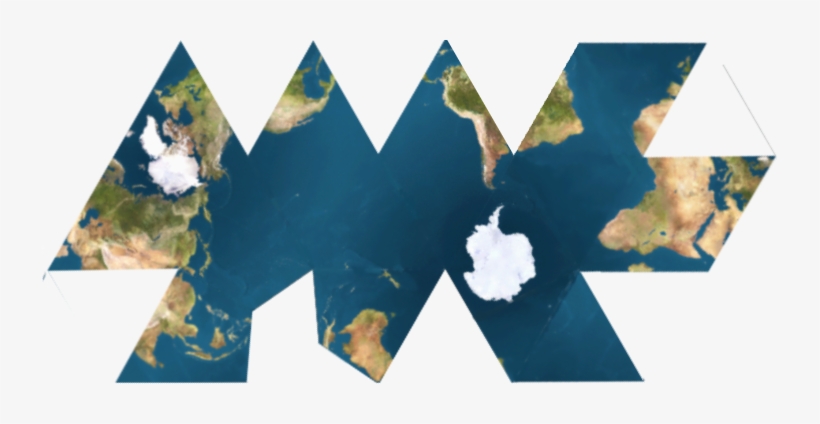 Dymaxion Map Ocean2 - Dymaxion Map Ocean, transparent png download