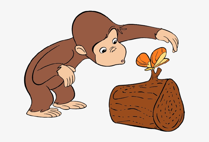 Curious George Clip Art - Curious George With Butterfly, transparent png download