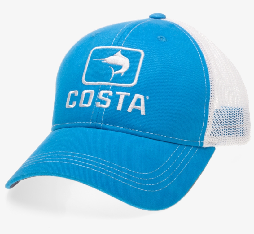 Costa Del Mar Marlin Trucker In Costa Blue-white, Angle - Costa Marlin Trucker Hats -justforfishing.com, transparent png download