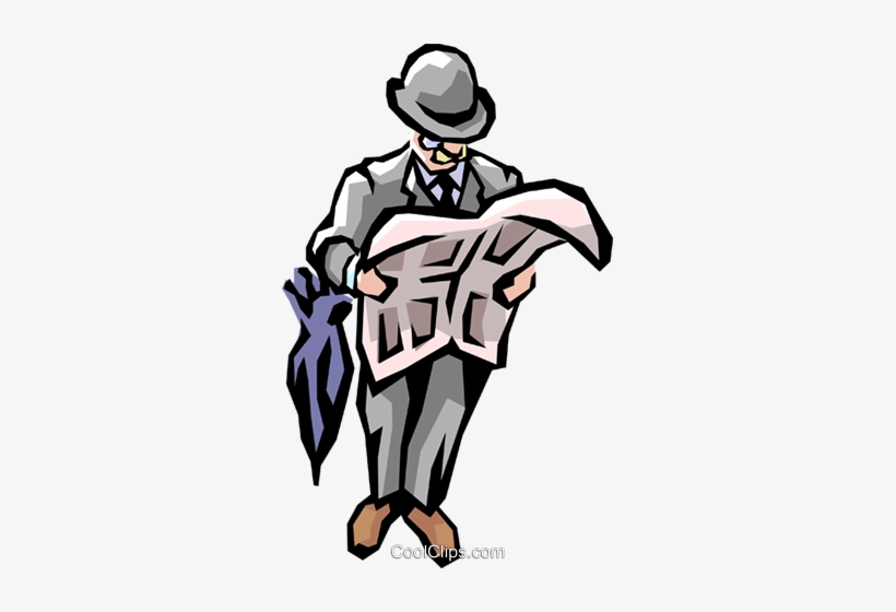 British Man Reading Paper Royalty Free Vector Clip - Humour, transparent png download