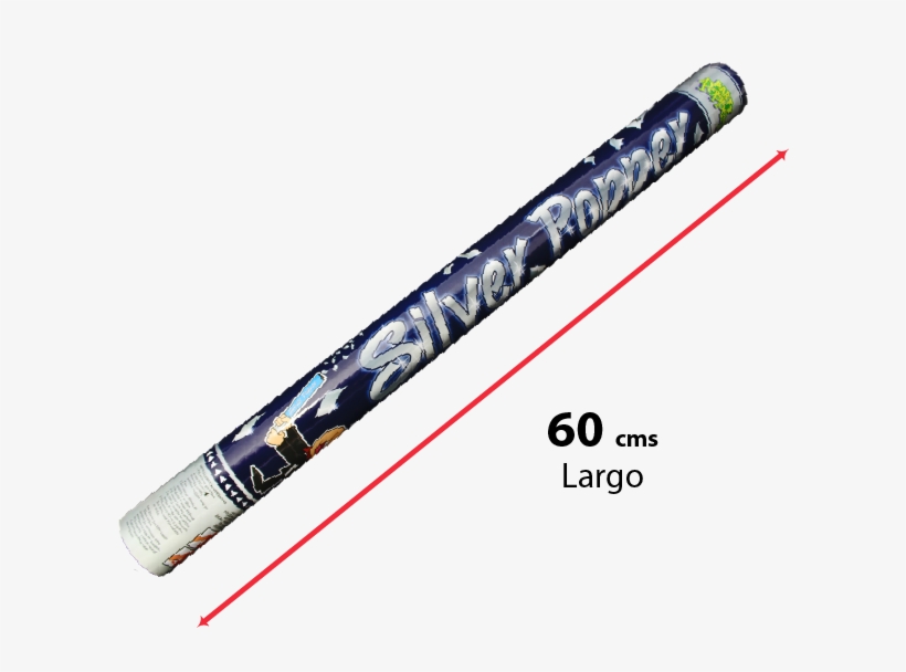 Party Poppers 60cm Confeti Plata 1pza - Party Popper, transparent png download