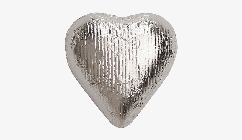 Silver Foiled Solid Milk Chocolate Hearts - Solid Milk Chocolate, transparent png download