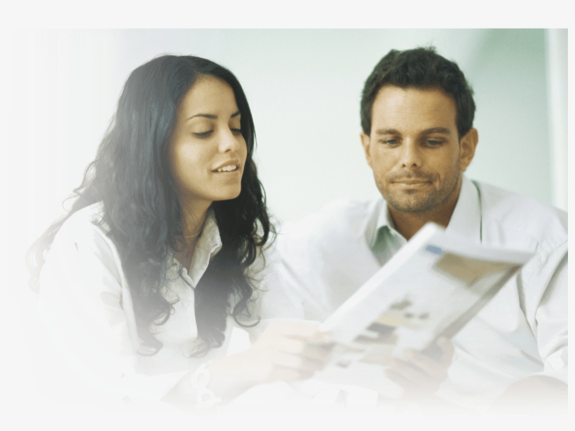 A Man And A Woman Reading A Newspaper - Man, transparent png download