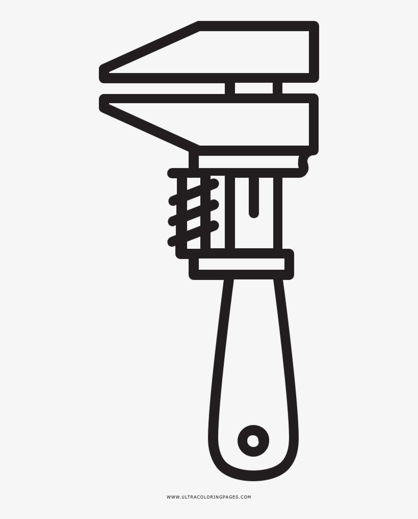 Monkey Wrench Coloring Page - Llave Inglesa Para Colorear, transparent png download