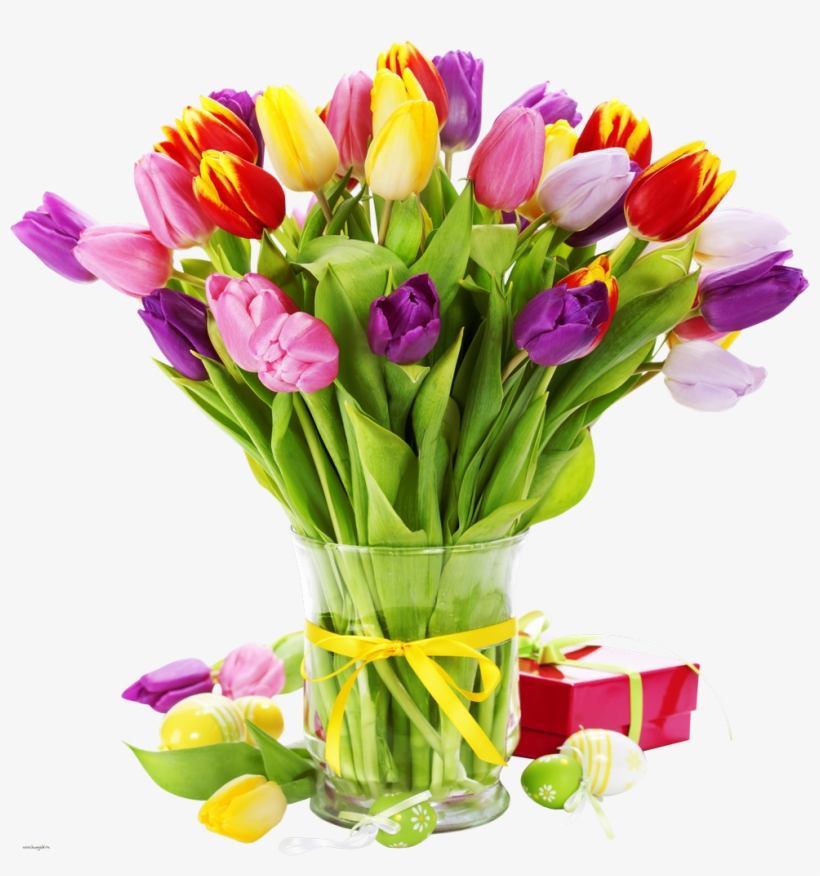 1490778651 Easter-6 - Spring Tulips - Throw Pillow Cover Case (18, transparent png download