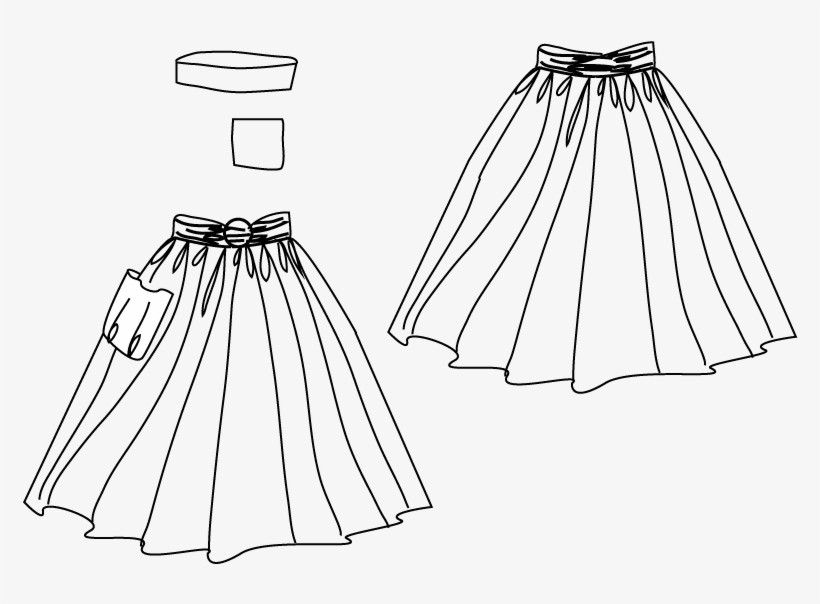 a line skirt technical drawing