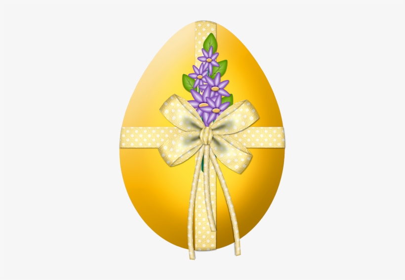 Easter Yellow Egg With Flower Decor Png Clipart Picture - Png Easter Decor, transparent png download