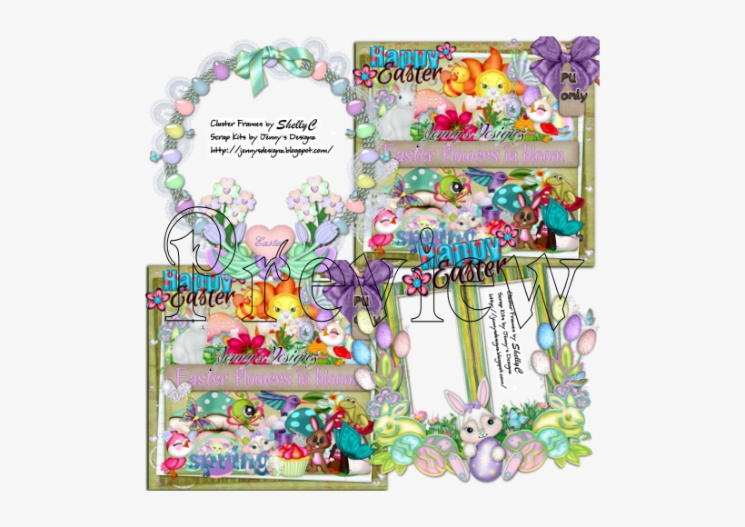 New Ct Tags And Cluster Frames Using " Easter Flowers - Cartoon, transparent png download