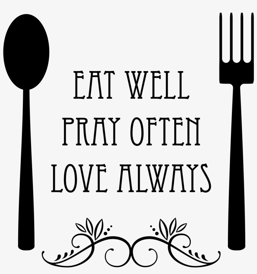 Fork And Spoon Drawing At Getdrawings - Eat Pray And Love Quote, transparent png download