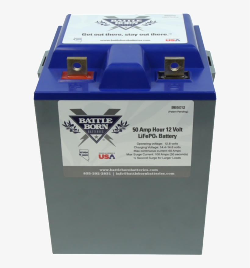 Battle Born 50 Ah 12v Lifepo4 Deep Cycle Battery - Battle Born Batteries, Bb10012, 100 Ah Lifepo4 Battle, transparent png download