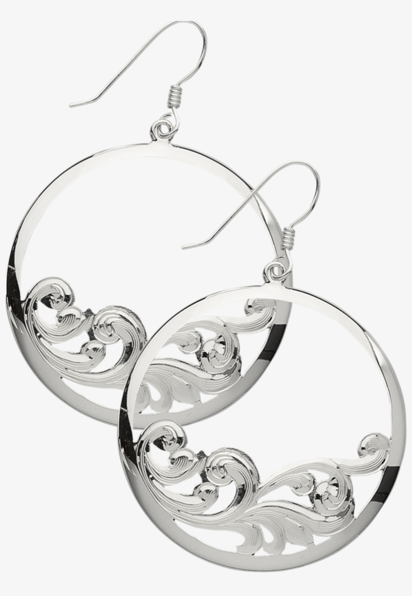 Large Sterling Filigree Hoop Earrings Diamond D's Western - Vogt Silversmiths Large Women's Hoop Western Earrings, transparent png download