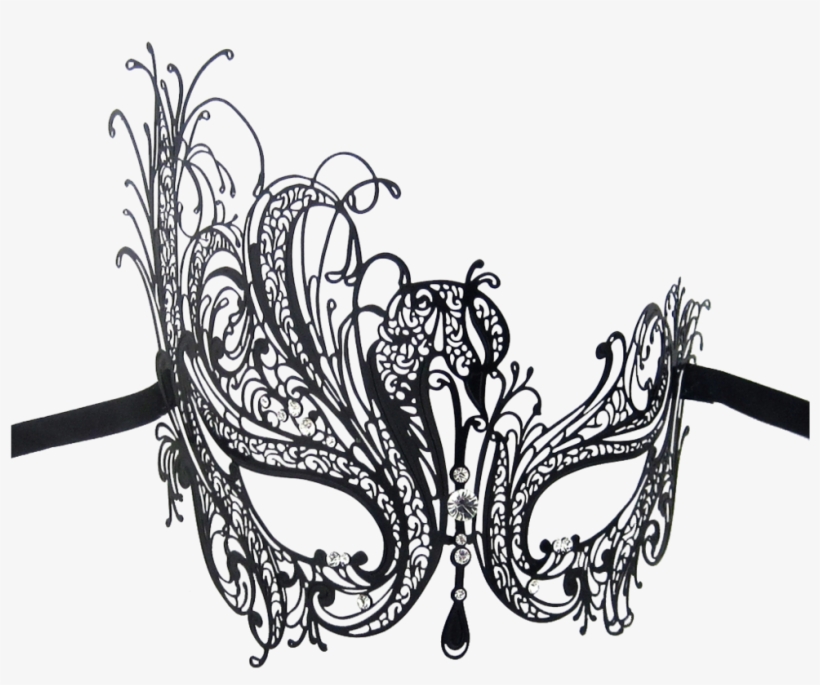Black Series Swan Metal Filigree Laser Cut Womens Masquerade - Women's Swan Metal Filigree Laser Cut Venetian Masquerade, transparent png download