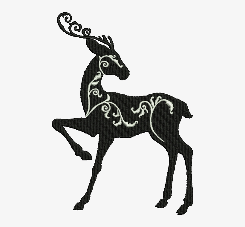 Label - Fancy Reindeer Silhouette, transparent png download