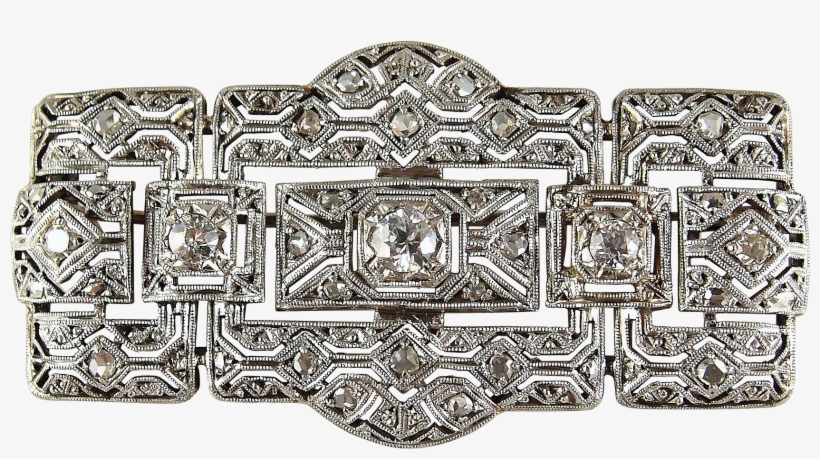 Outstanding Art Deco Platinum, Silver And Over - Silver, transparent png download