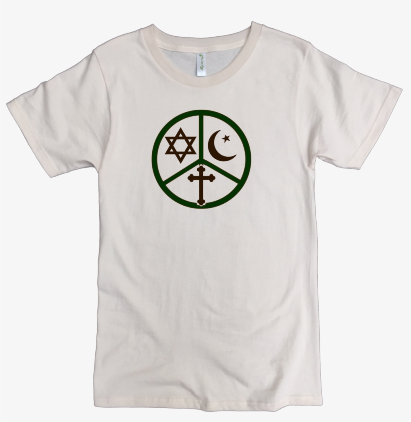 Tri Peace Sign M Natural - T-shirt, transparent png download