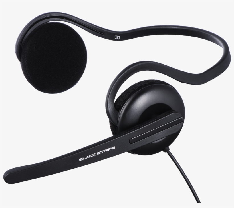 "black Stripe" Pc Neckband Headset - Hama Black Stripe On-ear Headset - Cardioid - Black, transparent png download