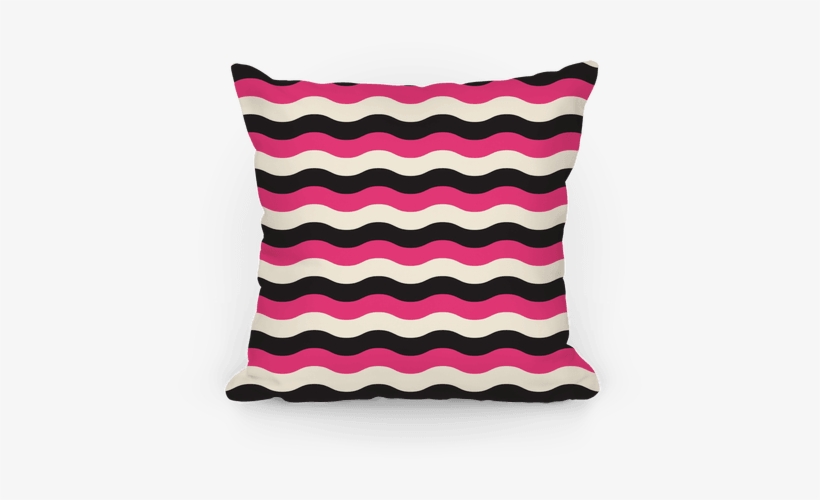 Pink Cream Black Stripe Pillow Pillow - Pillow, transparent png download