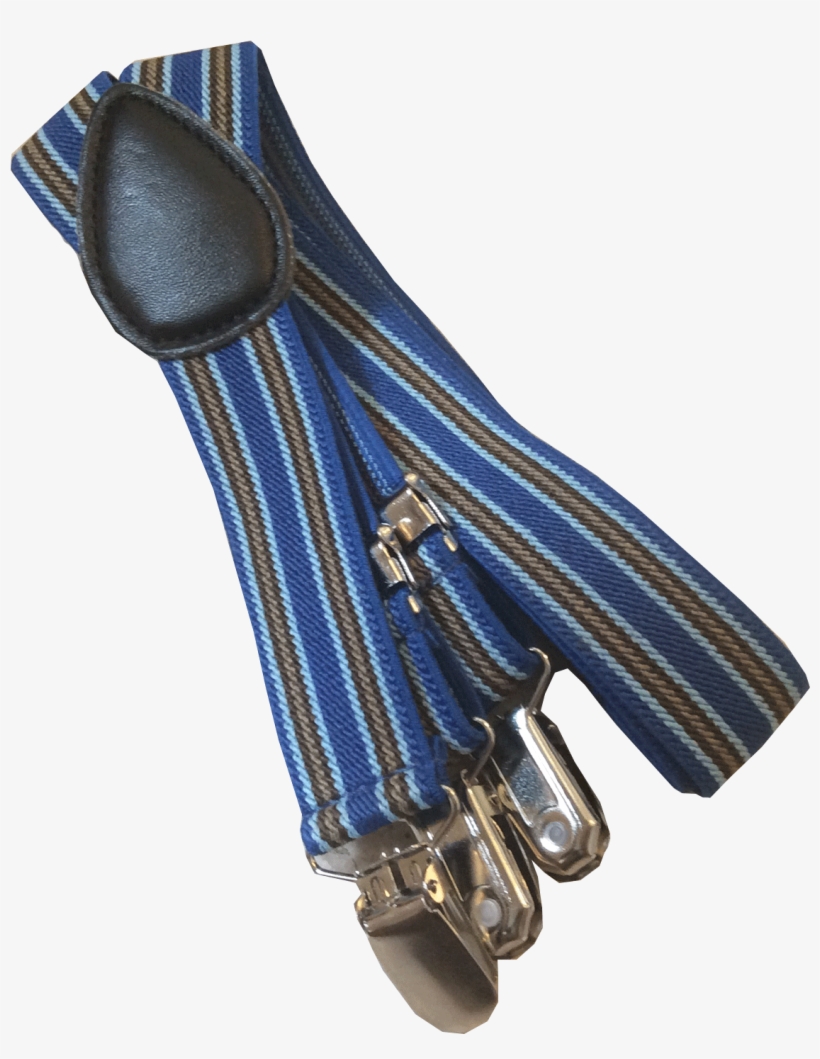 Blue & Black Striped Suspender - Leather, transparent png download