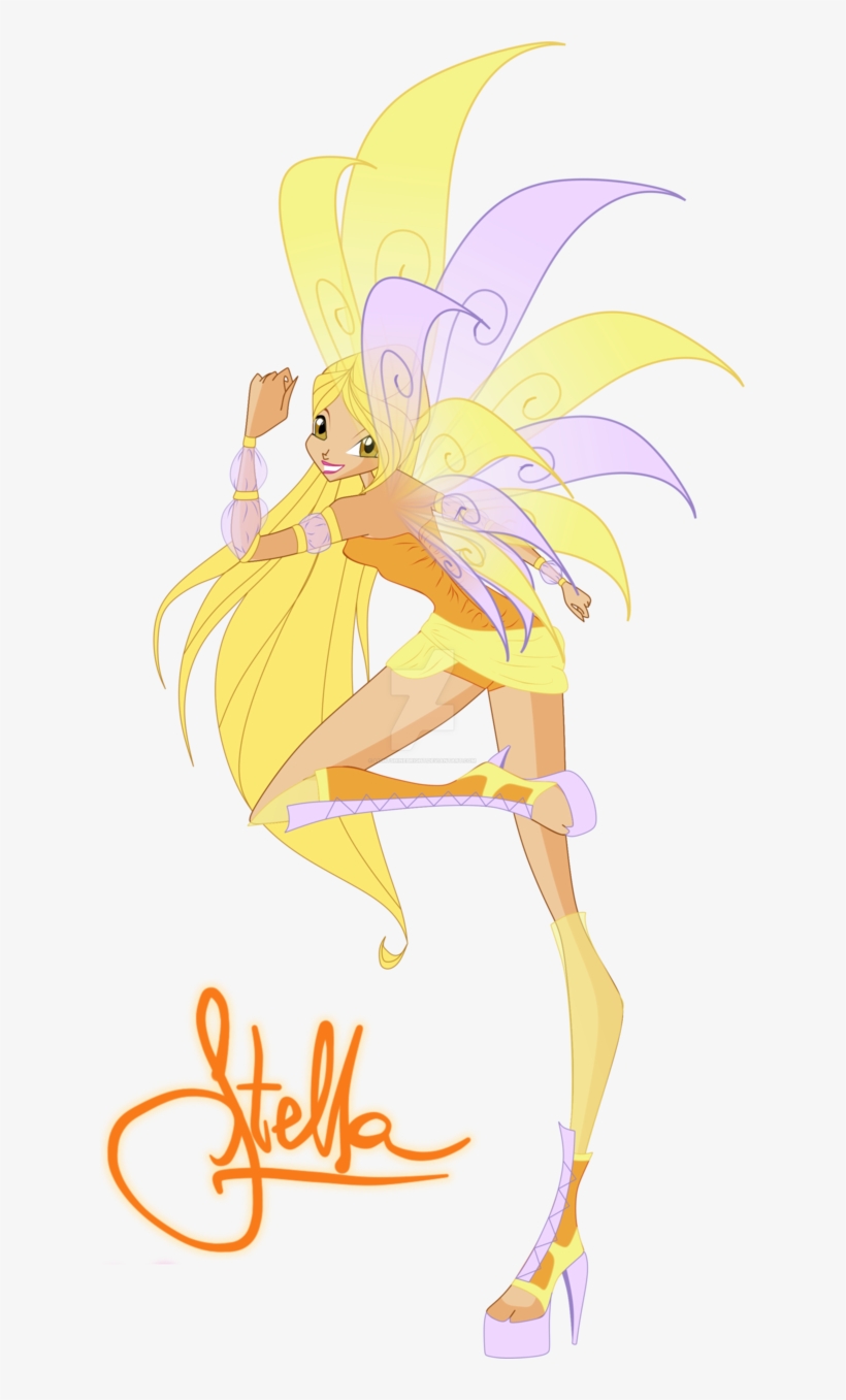 Winx Club Stella Purix By Lightshinebright-d7f4g0u - Cartoon, transparent png download