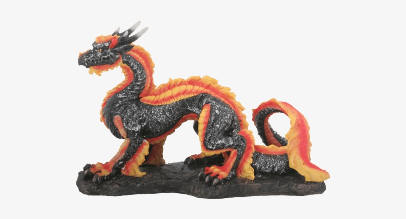 Black Flame Dragon Statue - Dragon's Luck Figurine, transparent png download