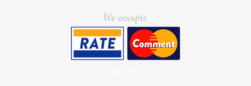 Rate And Comment, Thanks - Visa / Mastercard Decal / Sticker, transparent png download