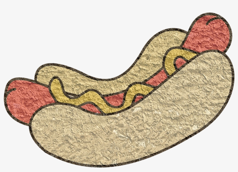 Hot Dog Hot Food Meal - Hot Dog Line Drawing, transparent png download