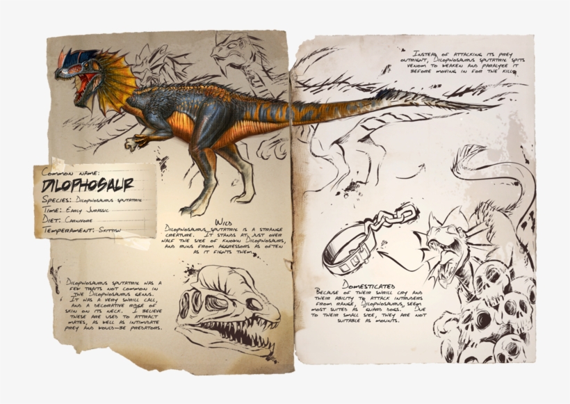 Dilophosaurus - Dilophosaurus From Ark, transparent png download