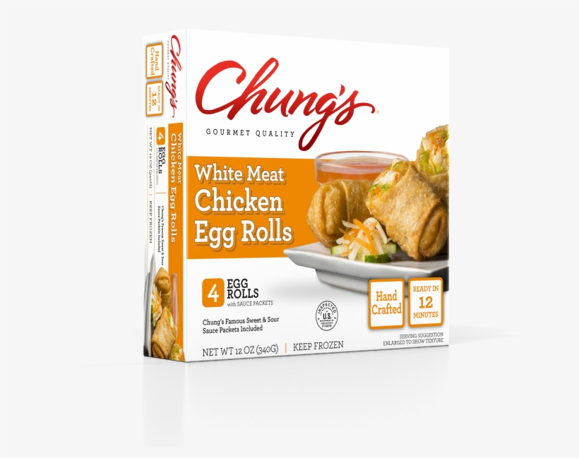 Chung's 4ct White Meat Chicken Egg Rolls - Chung's Egg Rolls, White Meat Chicken - 4 Egg Rolls,, transparent png download