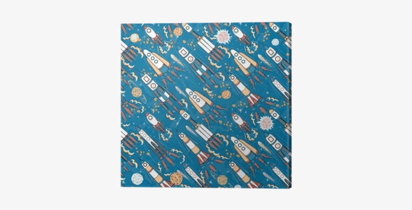 Hand Drawn Cartoon Space Seamless Pattern - Drawing, transparent png download