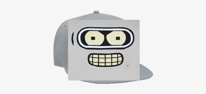 Custom Heat Pressed Snapback Flat Bill Hat - Bender Face, transparent png download