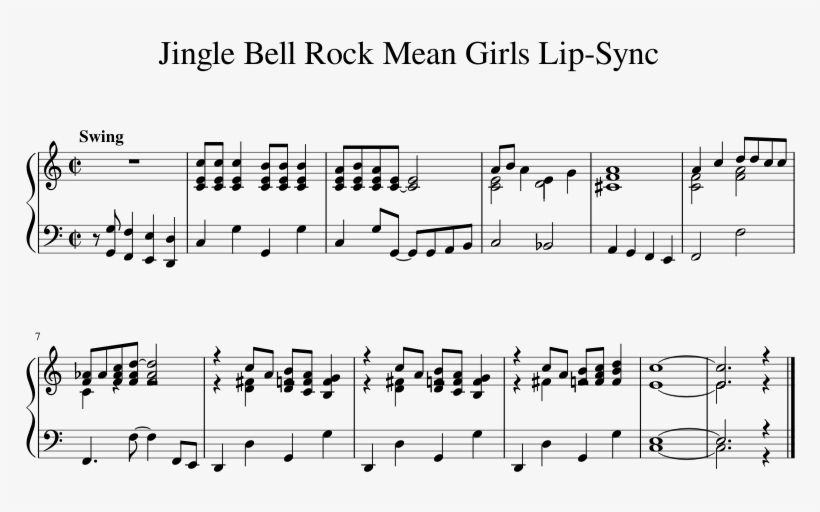 Jingle Bell Rock Mean Girls Lip-sync Sheet Music 1 - Frank Sinatra, transparent png download