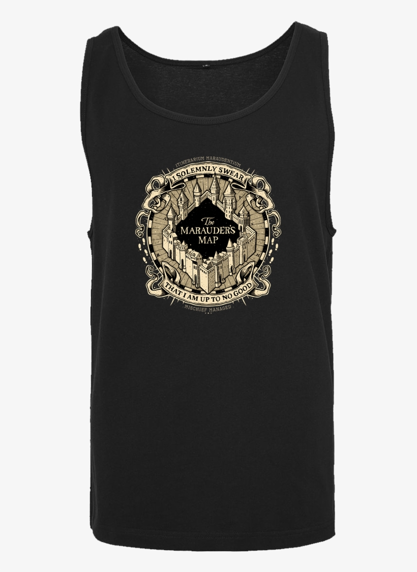 Studiom6 Marauders Map T-shirt Tanktop Men Black - Sleeveless Shirt, transparent png download