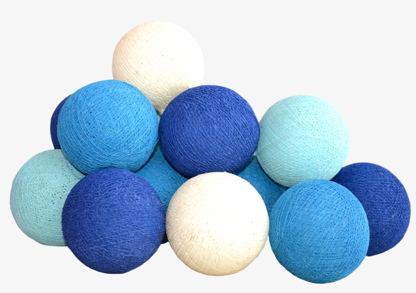 Cotton Ball Light Chain Aqua Decorative Light Chain - Blue Cotton Balls, transparent png download