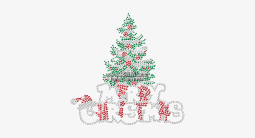 Bling Green Christmas Pine Tree Rhinestone Design - Christmas Tree, transparent png download