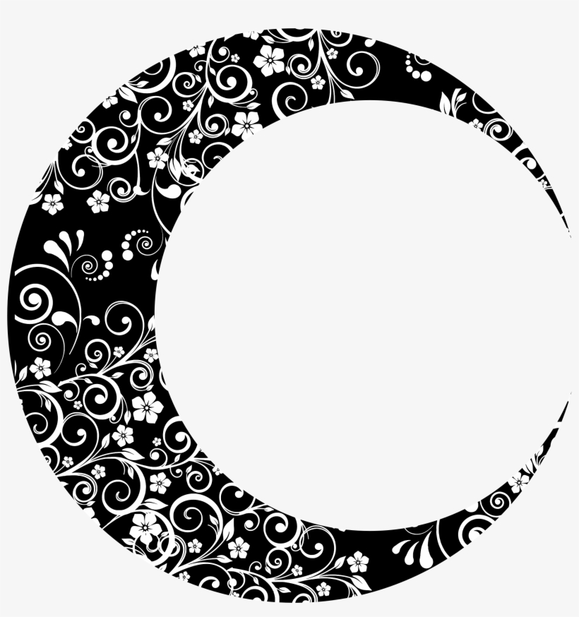 Floral Moon Mark Ii Big Image Png - Crescent Moon Png, transparent png download