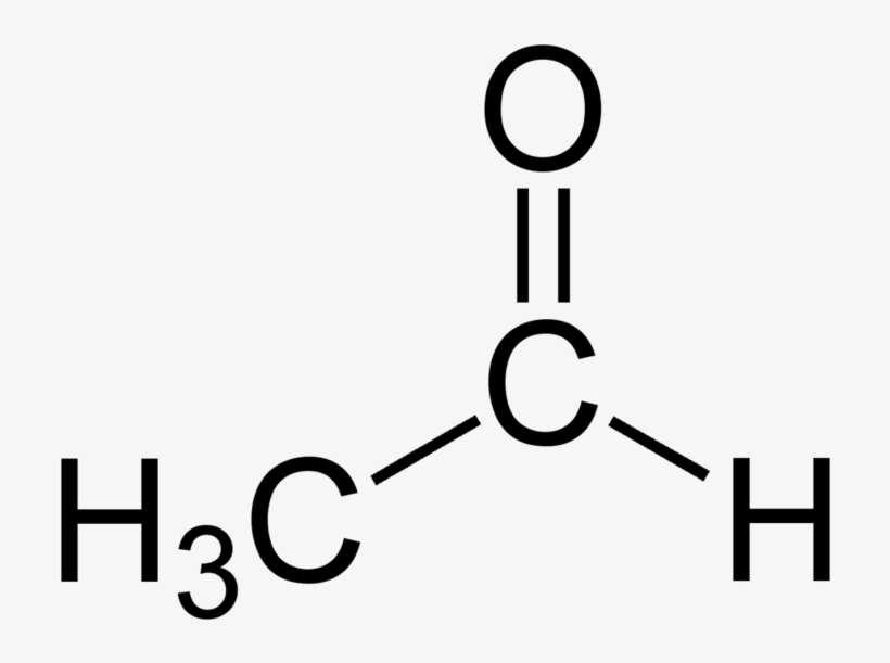 Fitxer - Acetaldehyde-2d - Ethanal Structuurformule, transparent png download
