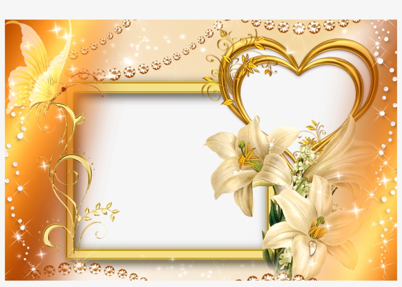 Yellow Love Frame Png - Yellow Rose Frame Png, transparent png download
