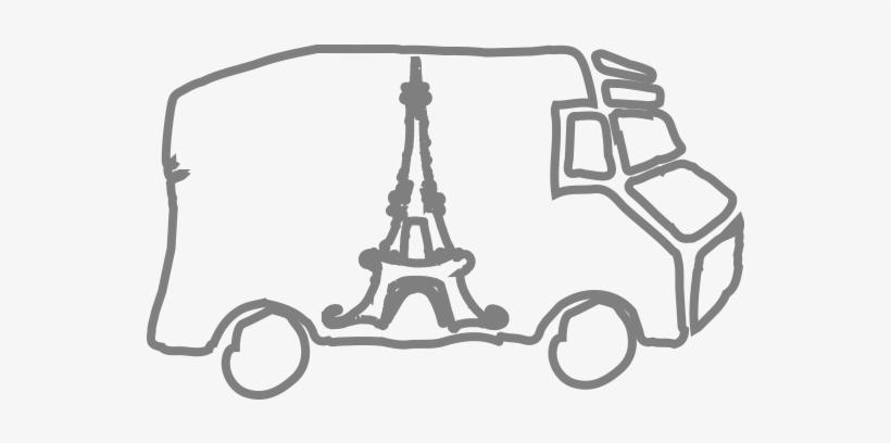 Bonjour Creperie Food Truck Gray Draw - Logo, transparent png download