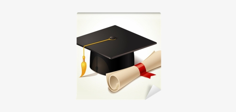 College Graduation Cap And Diploma, transparent png download