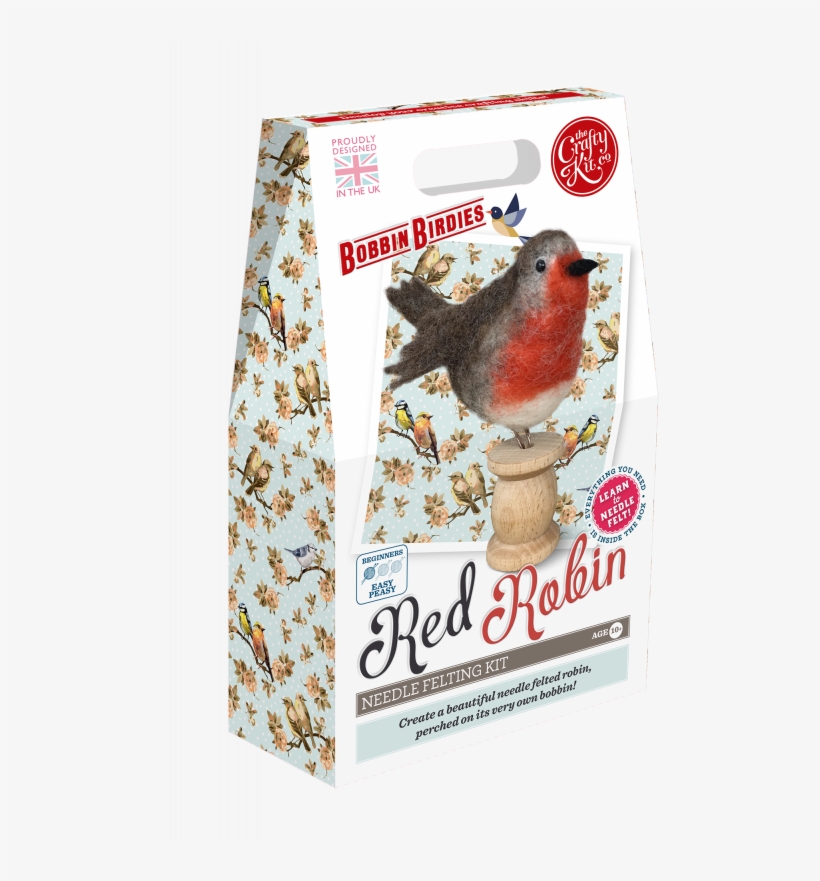 New Bobbin Birdies Red Robin Needle Felting Kit Felt PNG Image