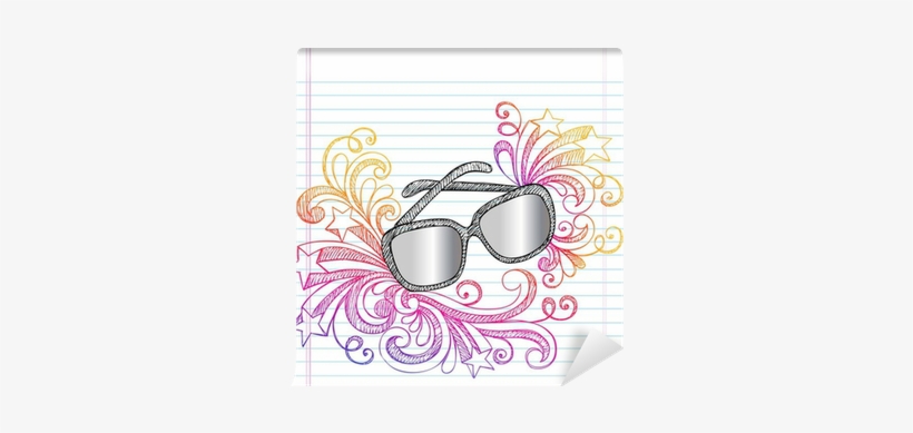Sunglasses Sketchy Summer Doodle Vector Wall Mural - Doodle, transparent png download