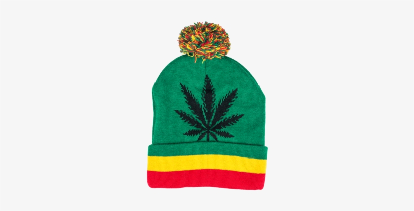 Green Rasta Weed Leaf Beanie Everythingfor420 - Cannabis, transparent png download