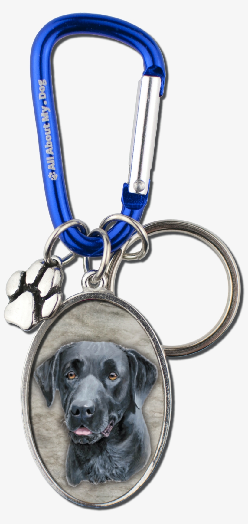 Black Lab Cameo Carabiner Keychain - Keychain, transparent png download