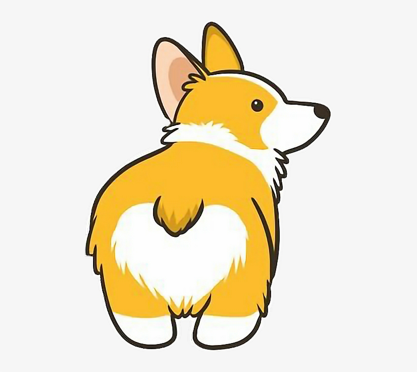 Clip Art Royalty Free Stock Unicorn Kawaii Freetoedit - Corgi Butt Drawing, transparent png download