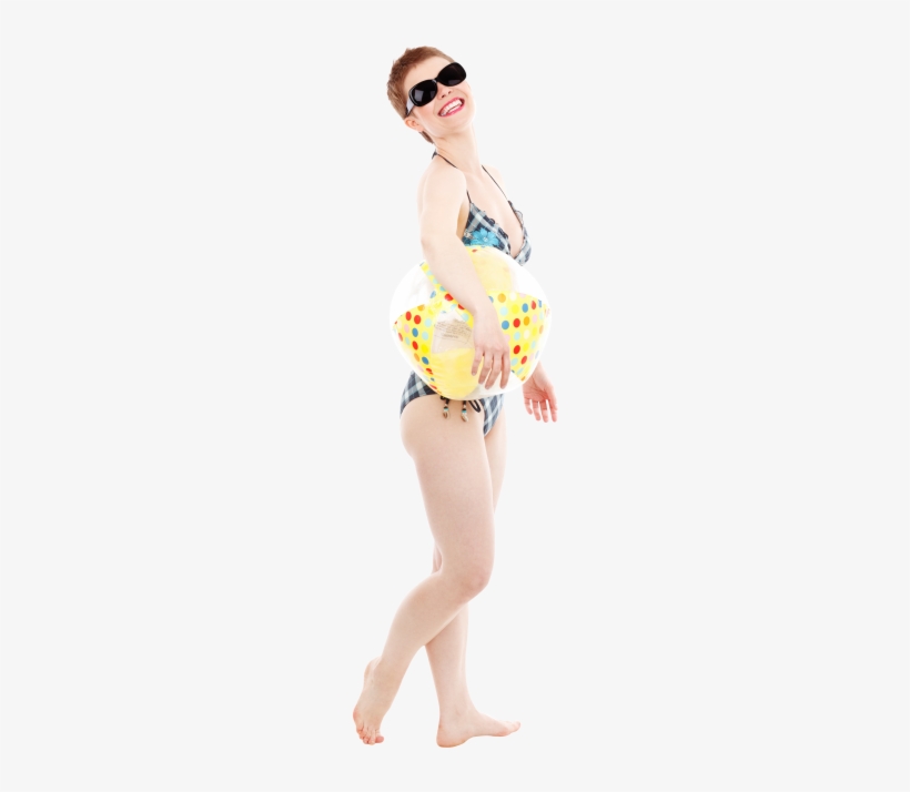 Happy Sexy Woman With Beach Ball Png Image - Transparent Animated Sexy Women, transparent png download
