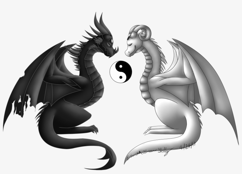 Yin Yang Wyvern - Yin And Yang, transparent png download