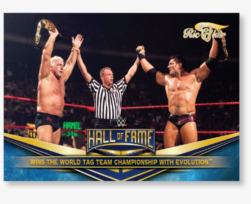 2018 Topps Wwe Heritage Ric Flair Wins The World Tag - Alundra Blayze Signed 8x10 Photo Bas Beckett Coa Wwe, transparent png download