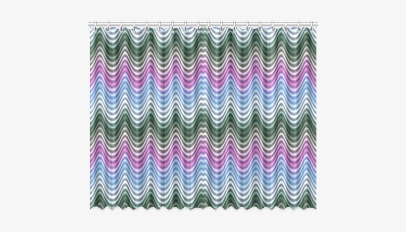 Green Purple Blue Waves Window Curtain 52"x84" - Roof, transparent png download