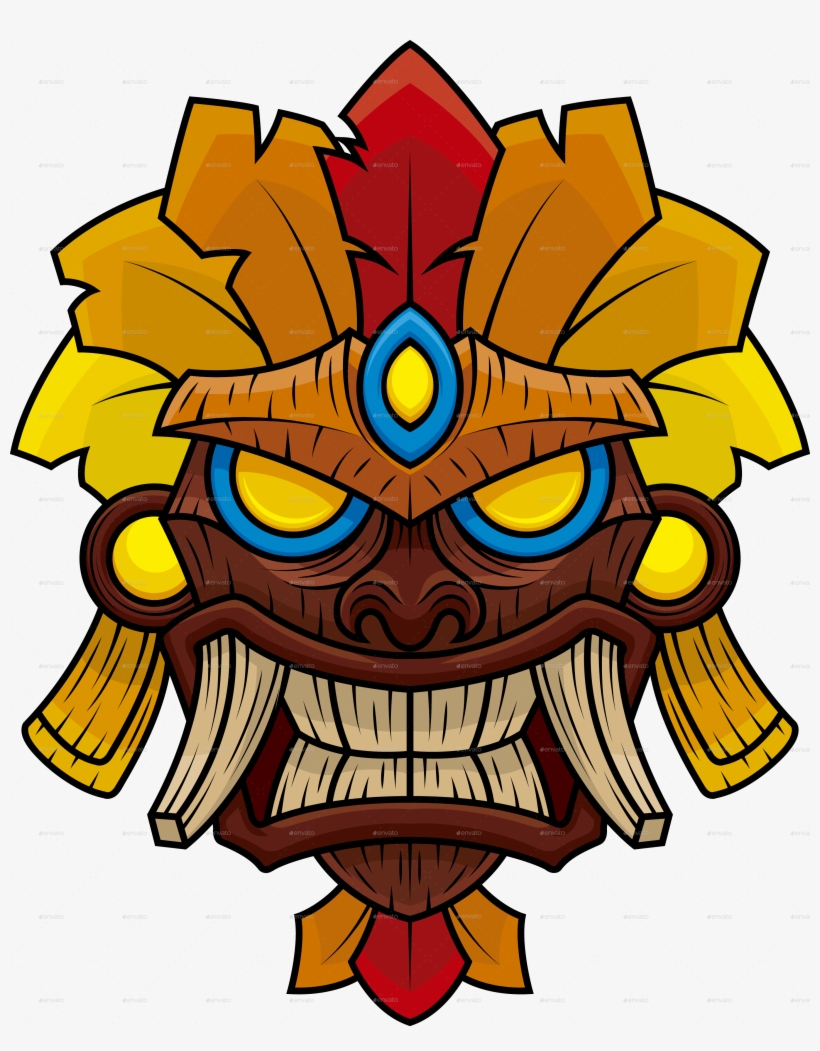 Tiki Mask 4 - Tiki Mask Transparent Background, transparent png download
