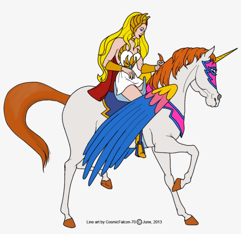 She Ra And Swifty Colored - She Ra And Swiftwind, transparent png download
